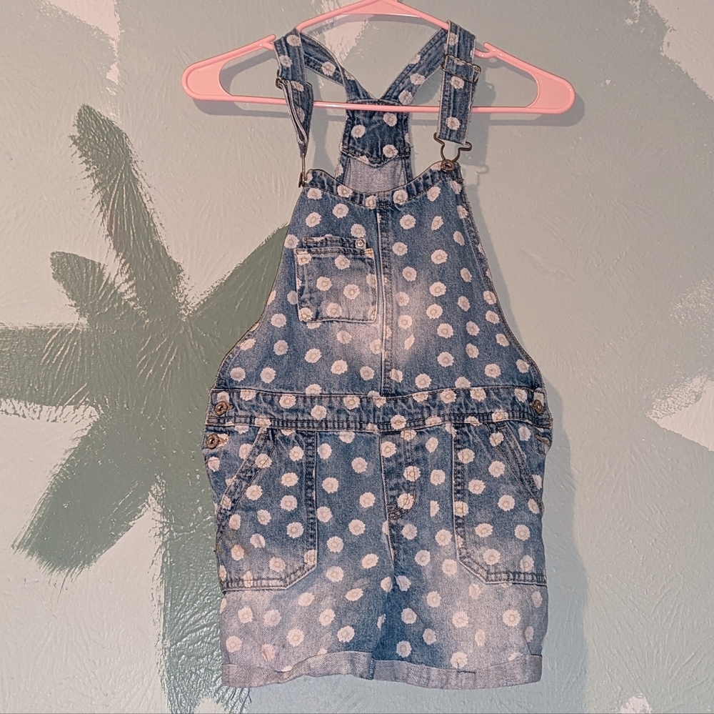 Lei small floral denim overalls